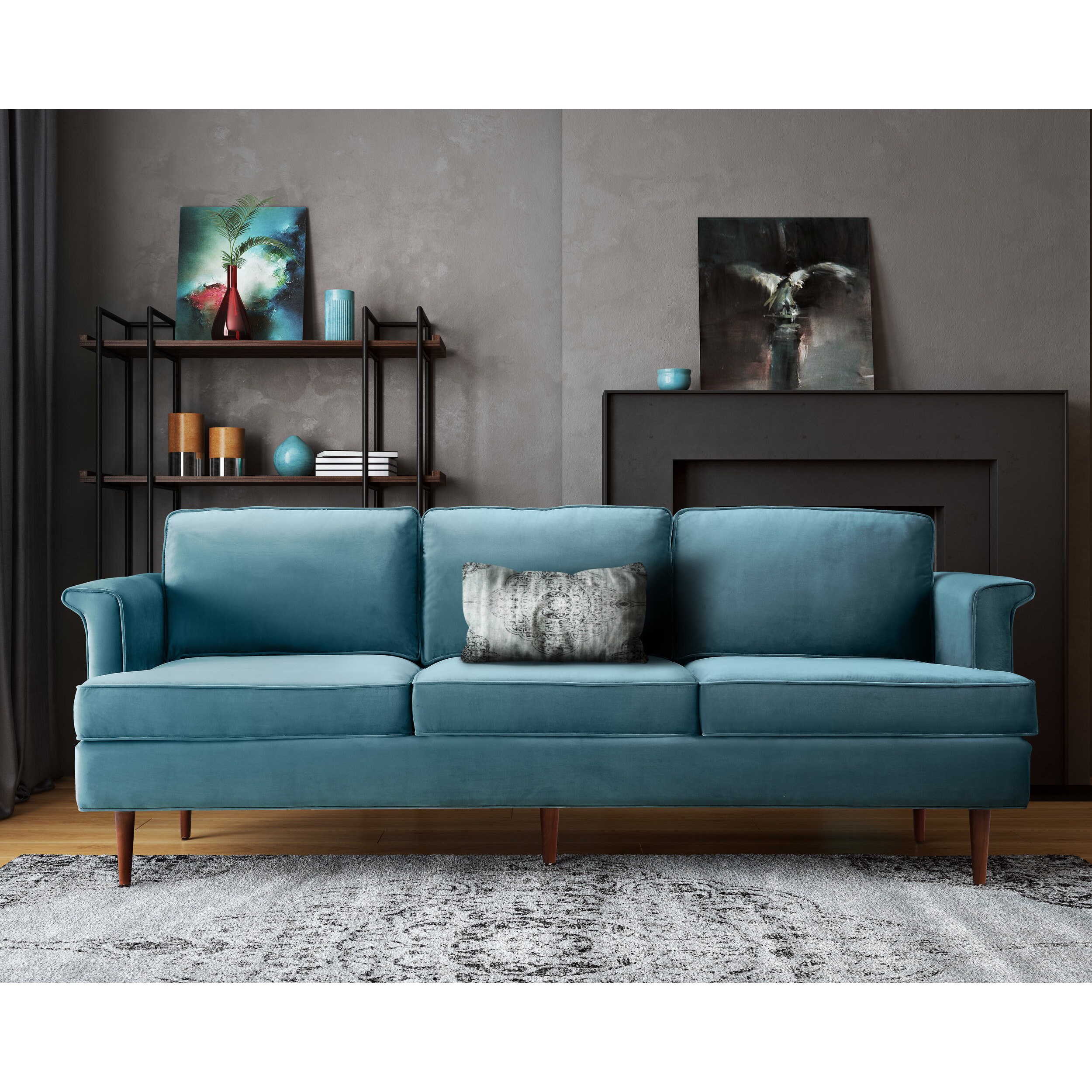 Shop Porter Sea Blue Sofa Free Shipping Today Overstock 14096469