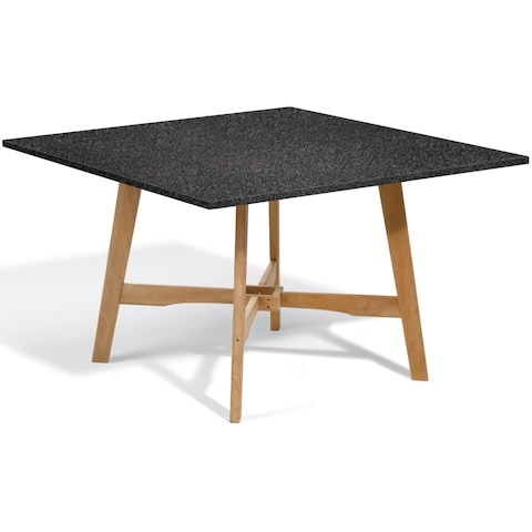 Oxford Garden Wexford 48-inch Lite-Core Granite Charcoal Dining Table with Natural Shorea