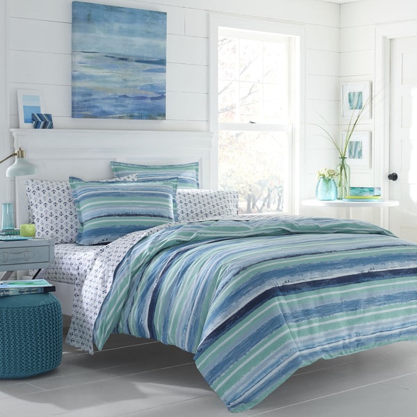 Poppy and Fritz Alex Blue Cotton 3-piece Comforter Set