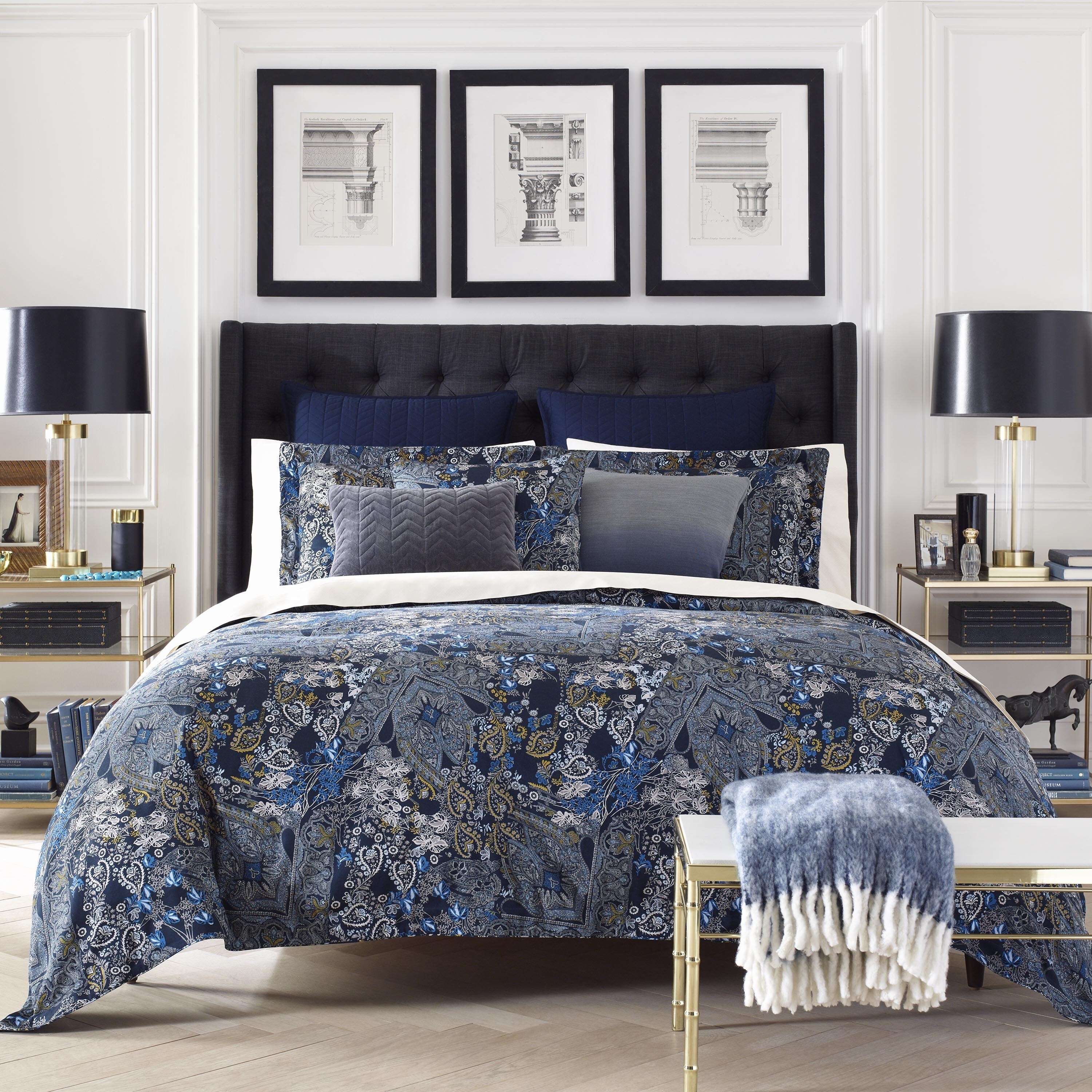 Jones New York Hutton Paisley Cotton Duvet Cover Set Free Jones New York Hutton Paisley Cotton Comforter Set