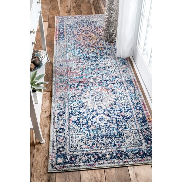 nuLOOM Distressed Vintage Faded Floral Runner Rug (2'8 x 8') - 2'8" x 8' runner