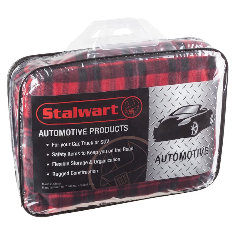 Heated Blanket - 12-Volt Electric Blanket for Car, Truck, SUV, RV - Portable Winter Accessories by Stalwart (Red Plaid)