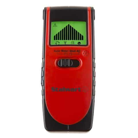 Stud Finder - 3-in-1 Compact Electronic Wood and Metal Detector and Live Wire Sensor with Backlit LCD Screen by Stalwart - Red