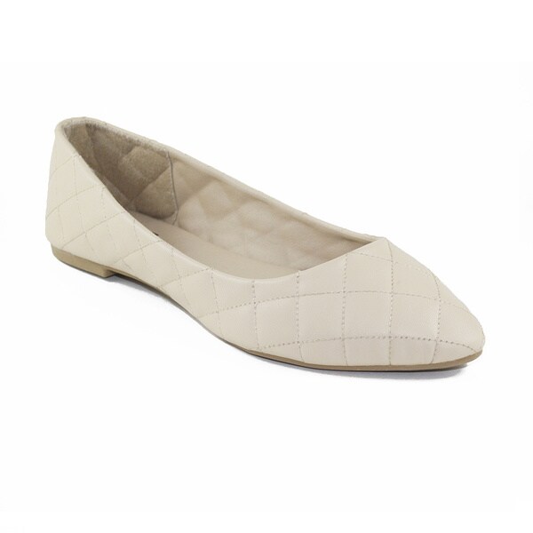 Shop FFC New York Women�s Cappy Beige Faux Leather Flat