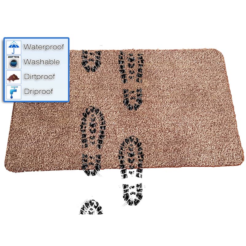 Magic Absorbent Fast Drying Non-slip Clean Step Door Mat (1'6" x 2'4")