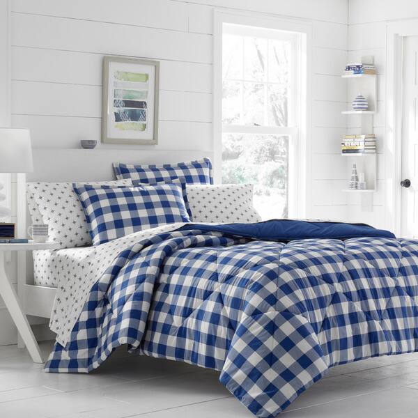 Shop Poppy Fritz Gingham Navy Comforter Set Free Shipping