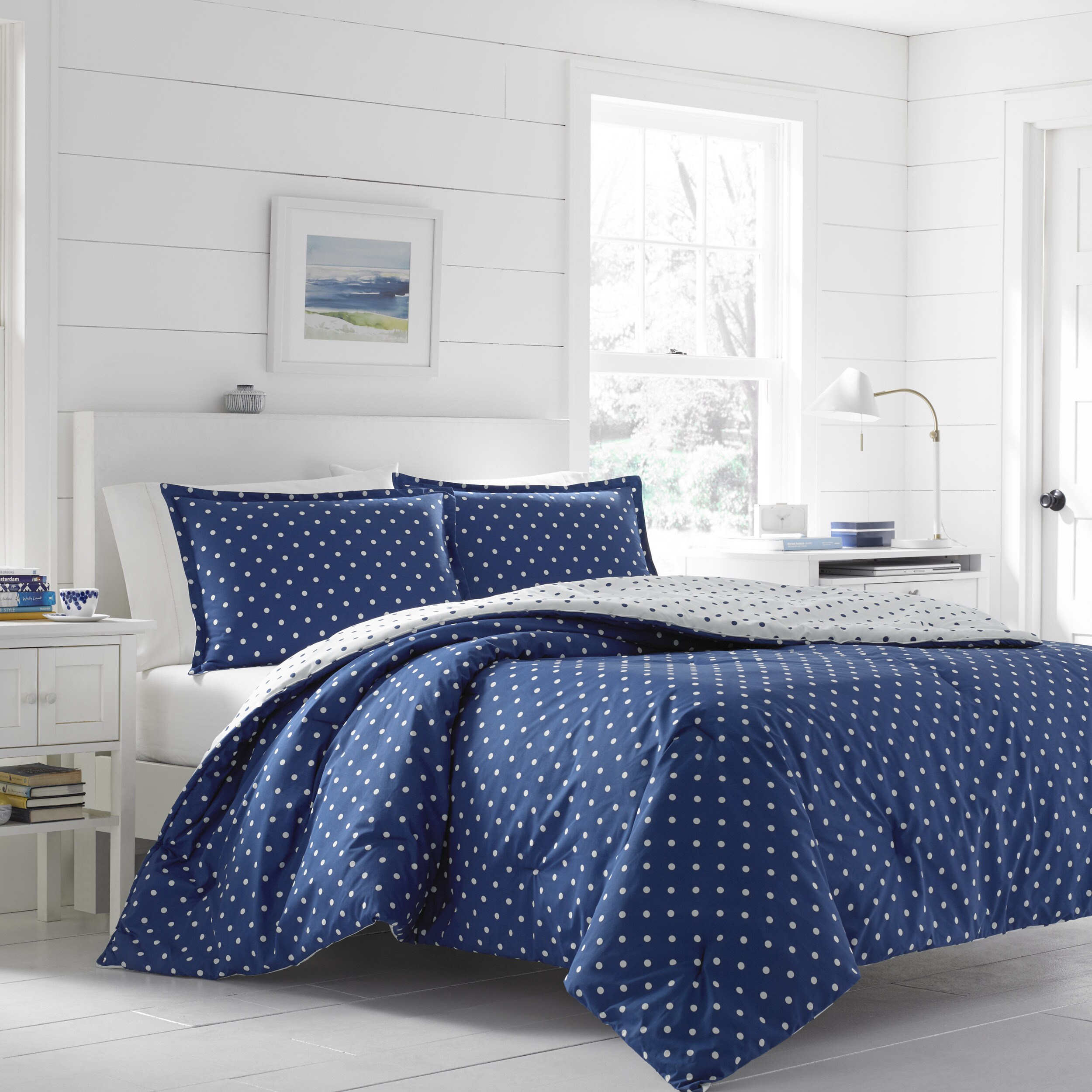 Shop Poppy Fritz On The Dot Navy Comforter Set Free Shipping
