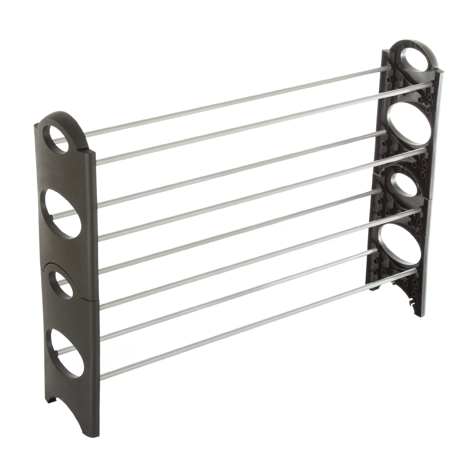 Shop Black Friday Deals On Everyday Home 4 Tier Stackable Shoe Rack 16 Pair Capacity Black On Sale Overstock 14104671