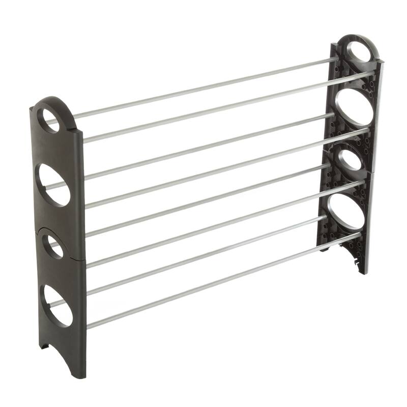 Stackable Shoe Rack - 4-Tier Freestanding Footwear Organizer by Everyday Home