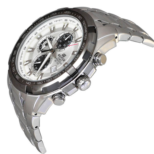 edifice white dial chronograph watch