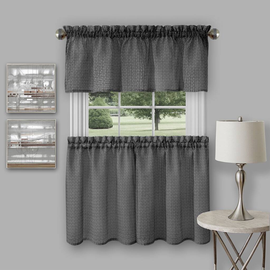 Achim Richmond Window Kitchen Curtain Tier Pair and Valance Set