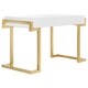 preview thumbnail 5 of 8, SAFAVIEH Couture High Line Collection Maia 2-Drawer White/ Gold Leaf Lacquer Desk