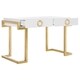 preview thumbnail 2 of 8, SAFAVIEH Couture High Line Collection Maia 2-Drawer White/ Gold Leaf Lacquer Desk