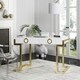 preview thumbnail 1 of 8, SAFAVIEH Couture High Line Collection Maia 2-Drawer White/ Gold Leaf Lacquer Desk