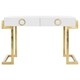 preview thumbnail 4 of 8, SAFAVIEH Couture High Line Collection Maia 2-Drawer White/ Gold Leaf Lacquer Desk