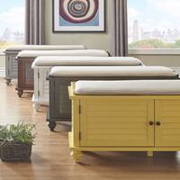 Maybelle Velvet Cushioned Shutter Door Storage Bench by iNSPIRE Q Classic
