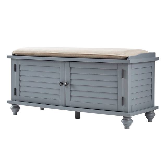 Maybelle Velvet Cushion Shutter Door Storage Bench by iNSPIRE Q Classic