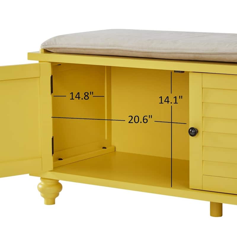 Maybelle Velvet Cushion Shutter Door Storage Bench by iNSPIRE Q Classic