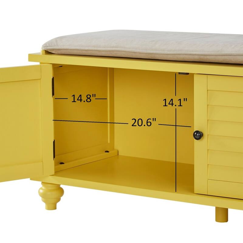 Maybelle Velvet Cushion Shutter Door Storage Bench by iNSPIRE Q Classic