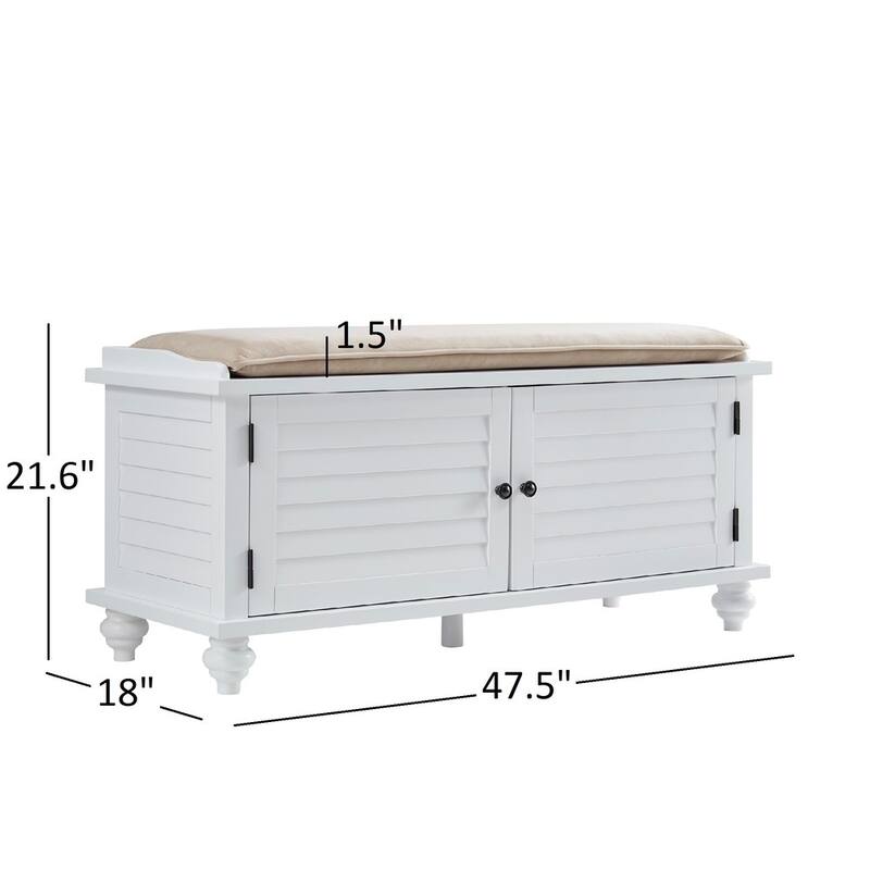 Maybelle Velvet Cushion Shutter Door Storage Bench by iNSPIRE Q Classic