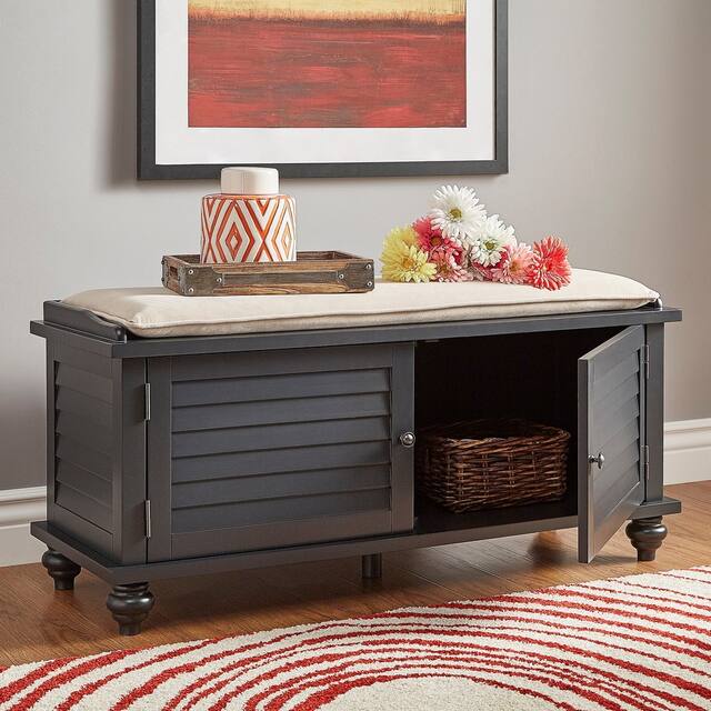 Maybelle Velvet Cushion Shutter Door Storage Bench by iNSPIRE Q Classic