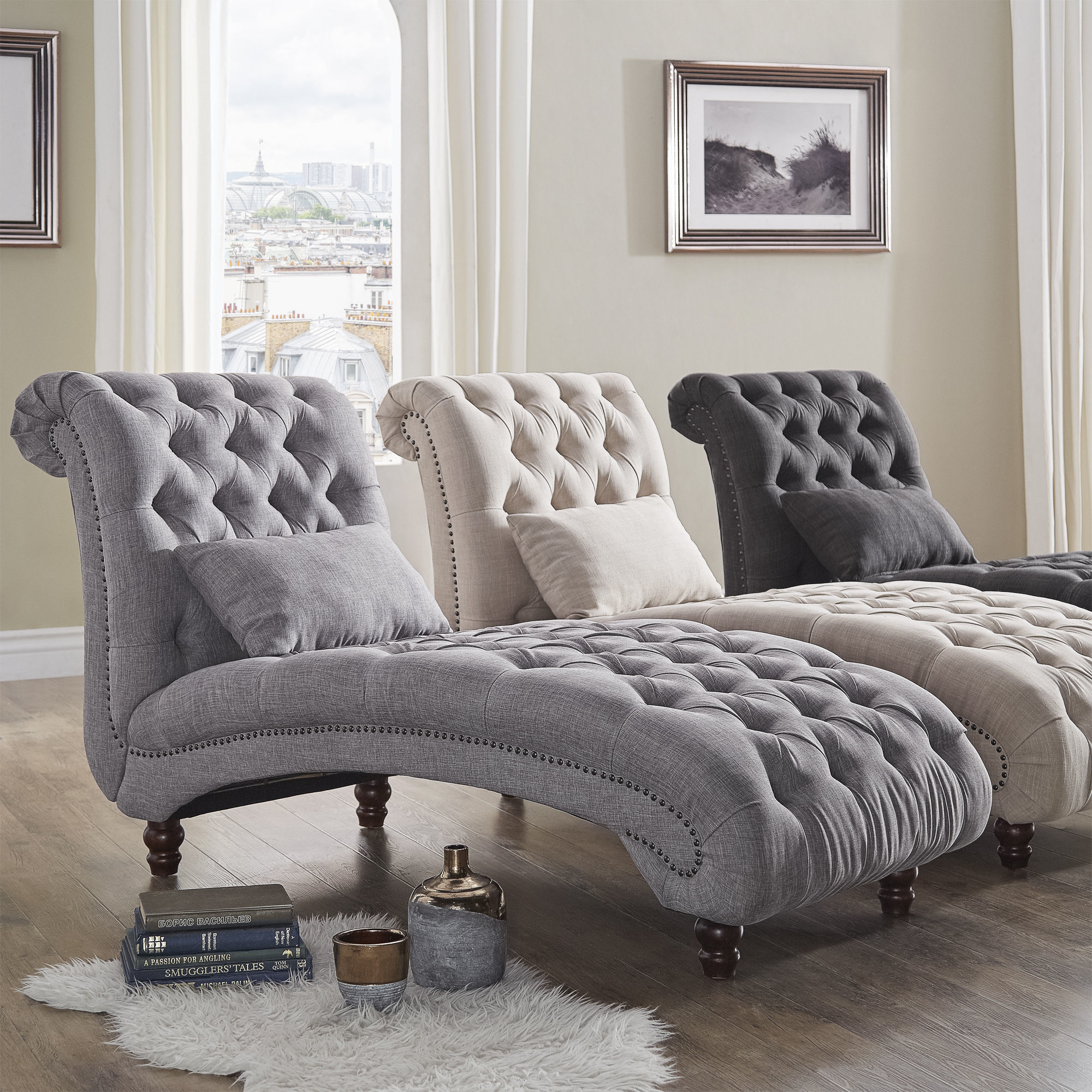 Shop Knightsbridge Tufted Oversized Chaise Lounge by iNSPIRE Q Artisan