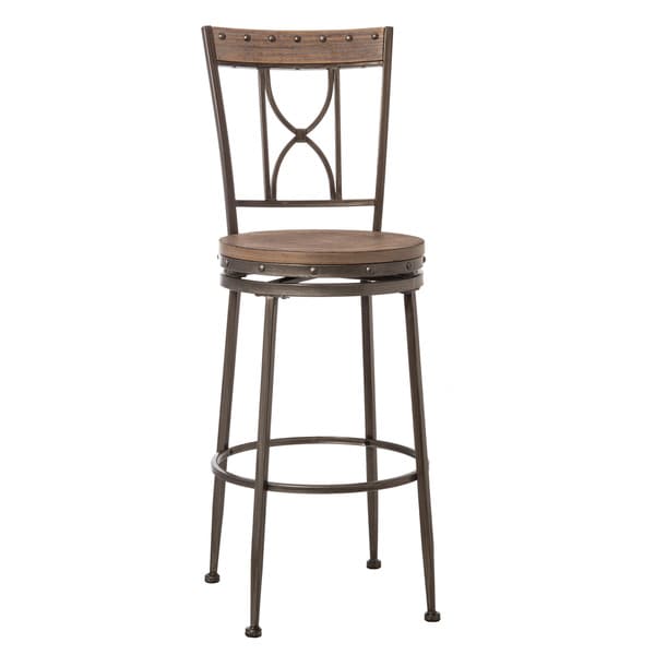 shop carbon loft rutherford distressed finish wood brushed steel