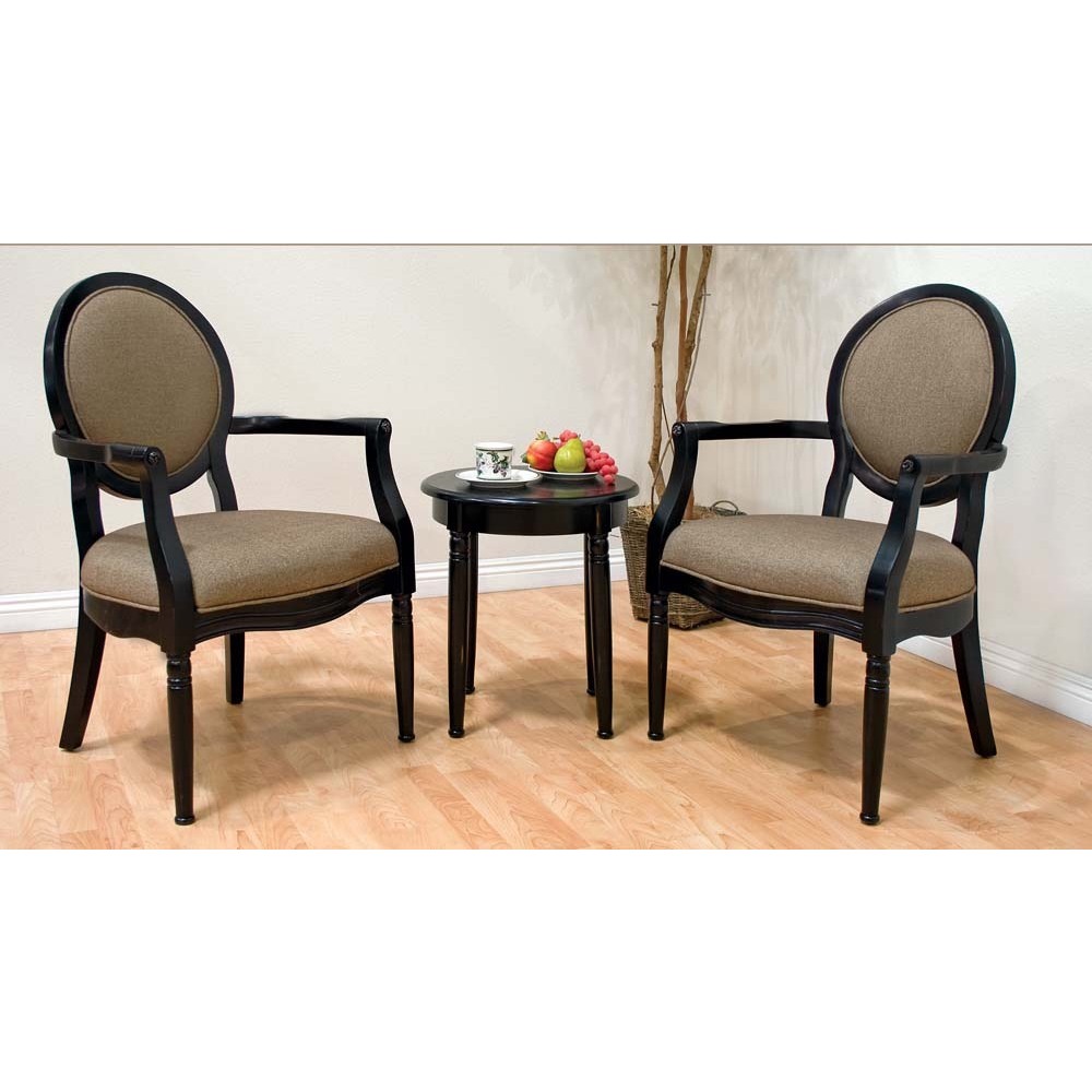 Best Master Furniture 3 Piece Accent Arm Chair and End Table Set