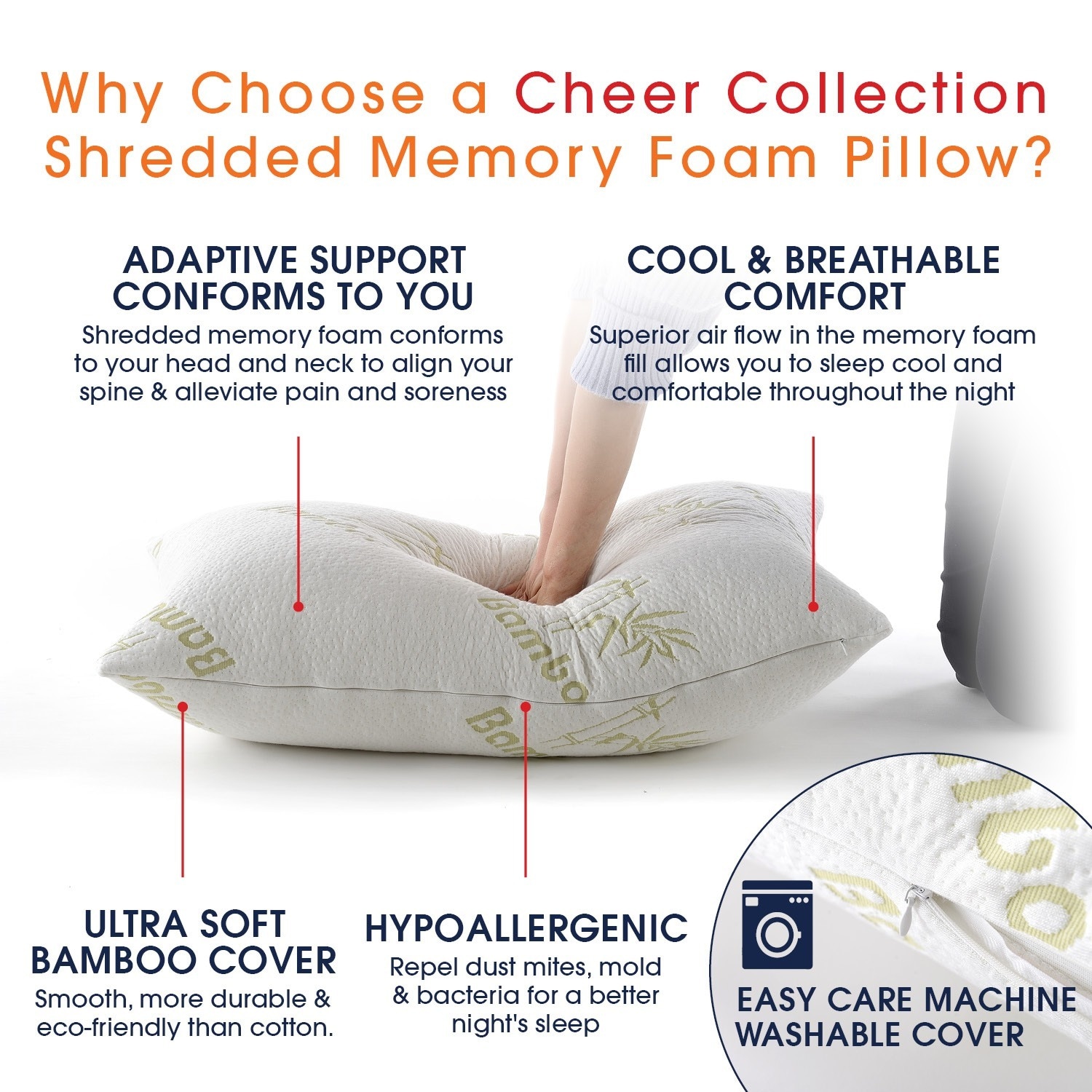 Cheer Collection W Shaped Shoulder Surgery Recovery Pillow Filled with  Shredded Memory Foam - On Sale - Bed Bath & Beyond - 36683190