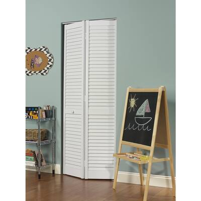 Seabrooke Louvered White PVC 32-inch Bifold Door