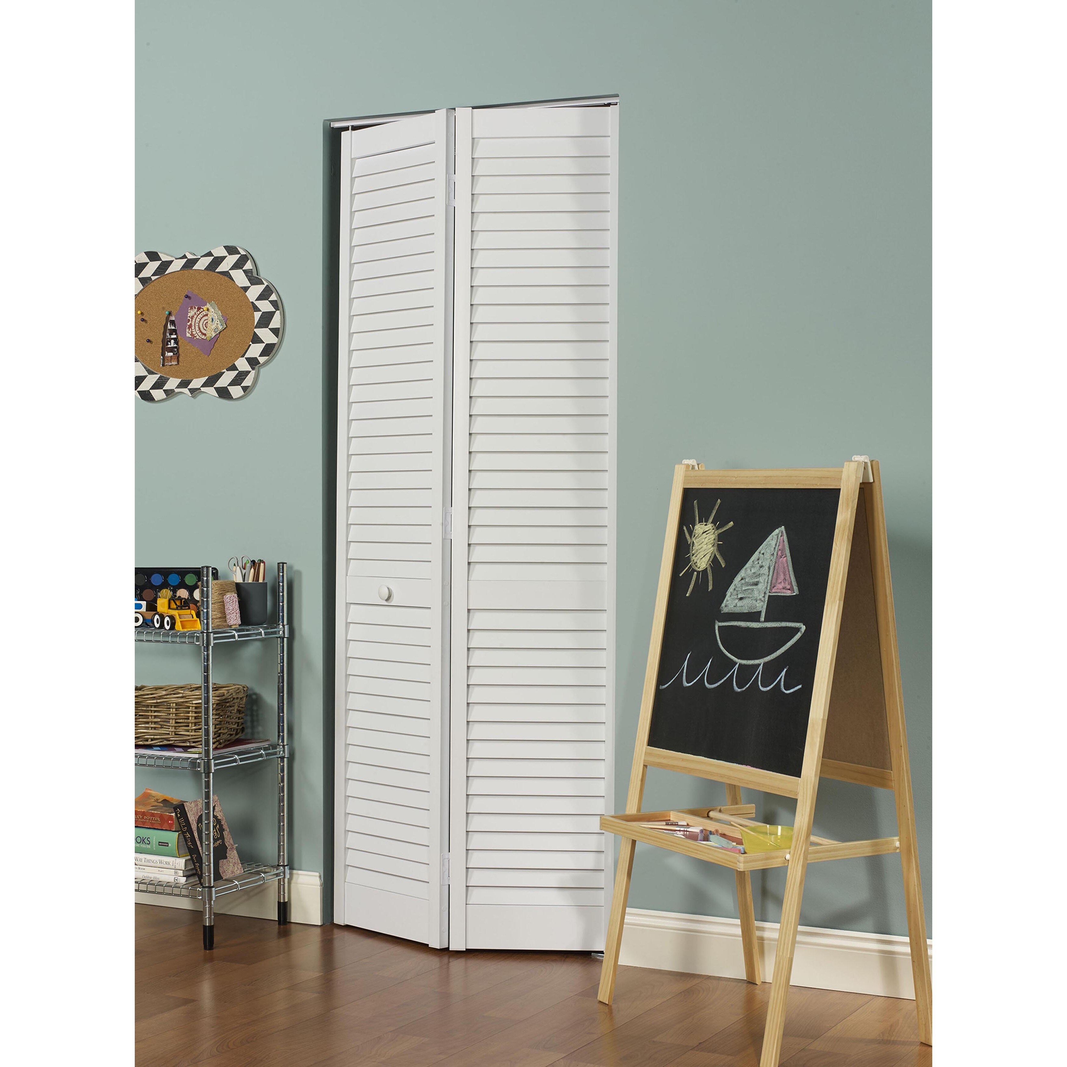 Shop Seabrooke 30 In X 80 In White Pvc Louvered Bifold Door Free