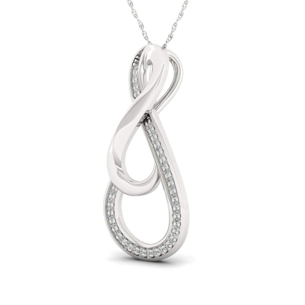 Sterling Silver 1/10ct TDW Infinity Necklace