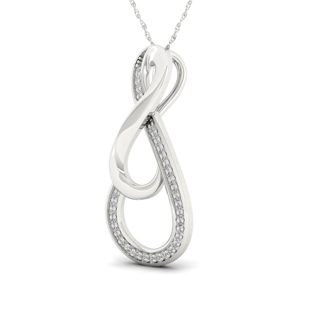 Sterling Silver 1/10ct TDW Infinity Necklace