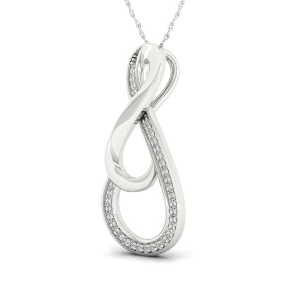 S925 IGI Certified Sterling Silver 1/10ct TDW Infinity Necklace