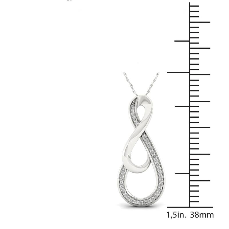 Sterling Silver 1/10ct TDW Infinity Necklace