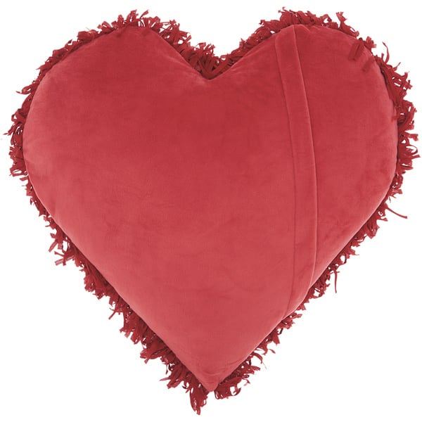 Shop Mina Victory Heart Deep Red Shag Throw Pillow By Nourison 18