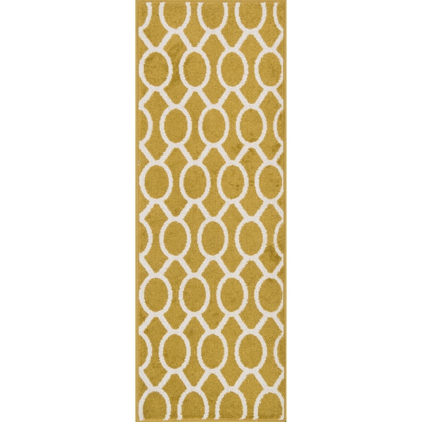 Palm Citron/ Ivory Geometric Rug (1'8 x 5') - 1'8 x 5'