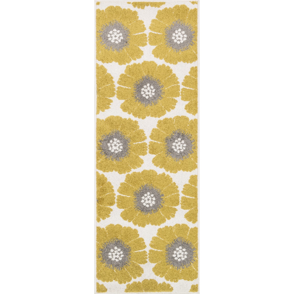 Palm Citron/ Multi Floral Rug