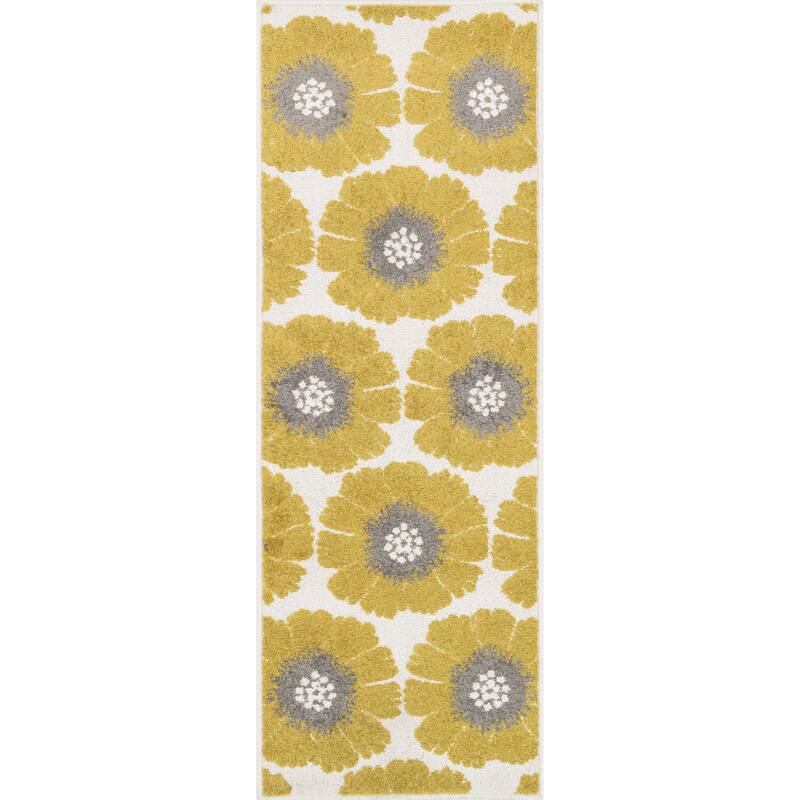 Palm Citron/ Multi Floral Rug