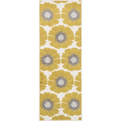 Palm Citron/ Multi Floral Rug