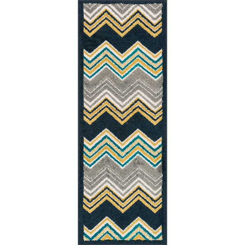 Alexander Home Chevron Palm Rug