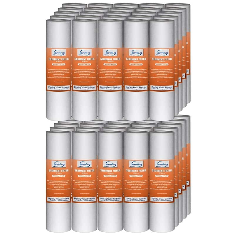 iSpring 10''x2.5'' Sediment Filter Replacement Cartridges(Case of 50) - 20 micron