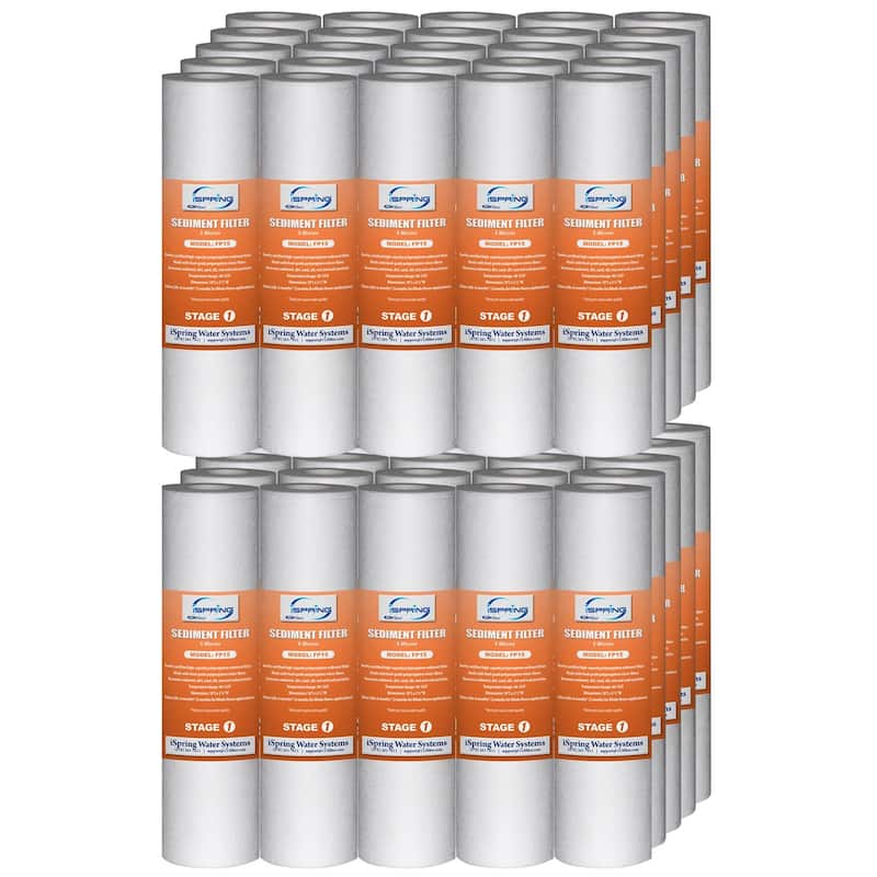 iSpring 10''x2.5'' Sediment Filter Replacement Cartridges(Case of 50)