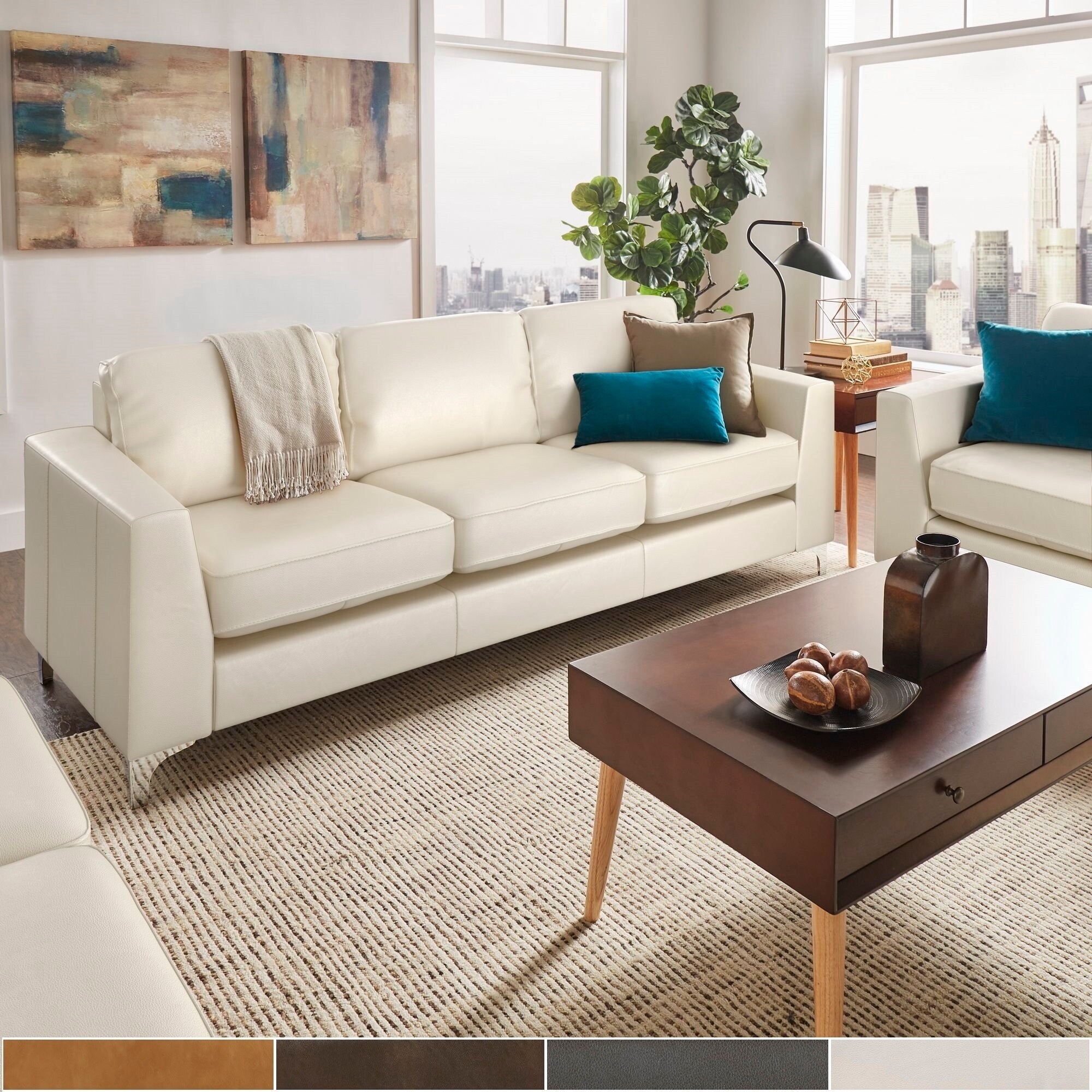 Bastian Aniline Leather Sofa By Inspire Q Modern
