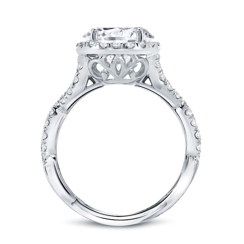 Auriya Twisted Split Shank 2 3/4ctw Halo Diamond Engagement Ring 14K Gold Certified