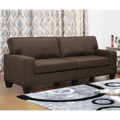 Leila Dark Brown Linen Sofa