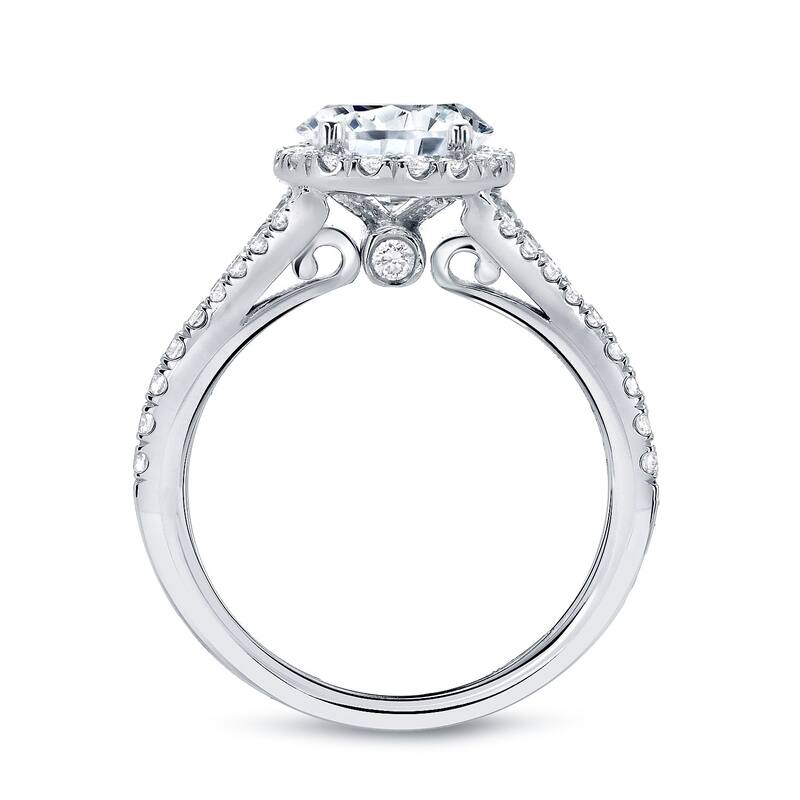 Auriya 2 carat TW Round Halo Diamond Engagement Ring 14K Gold Certified