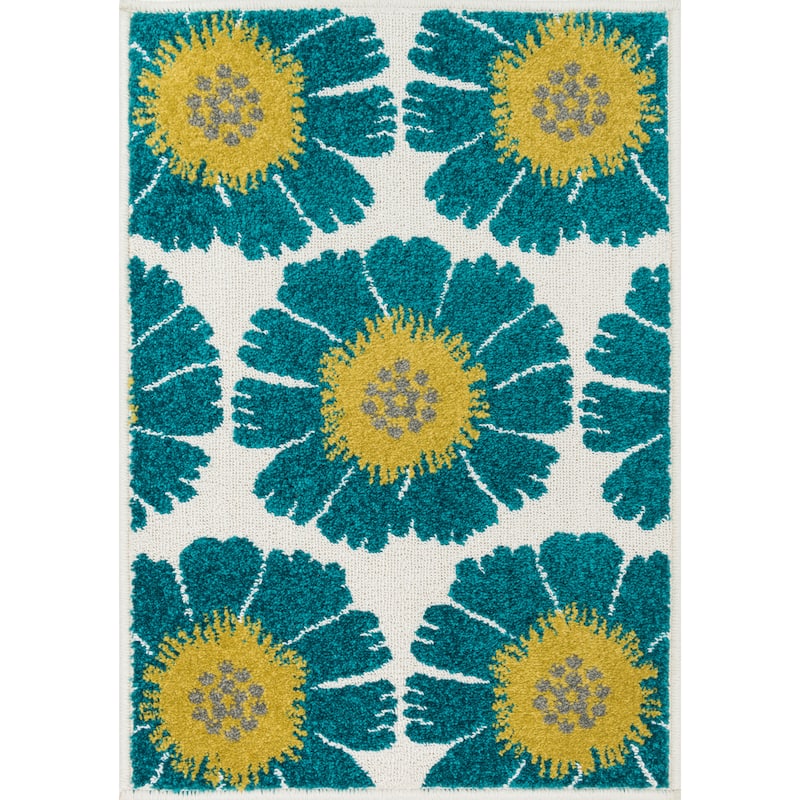 Palm Citron/ Multi Floral Rug