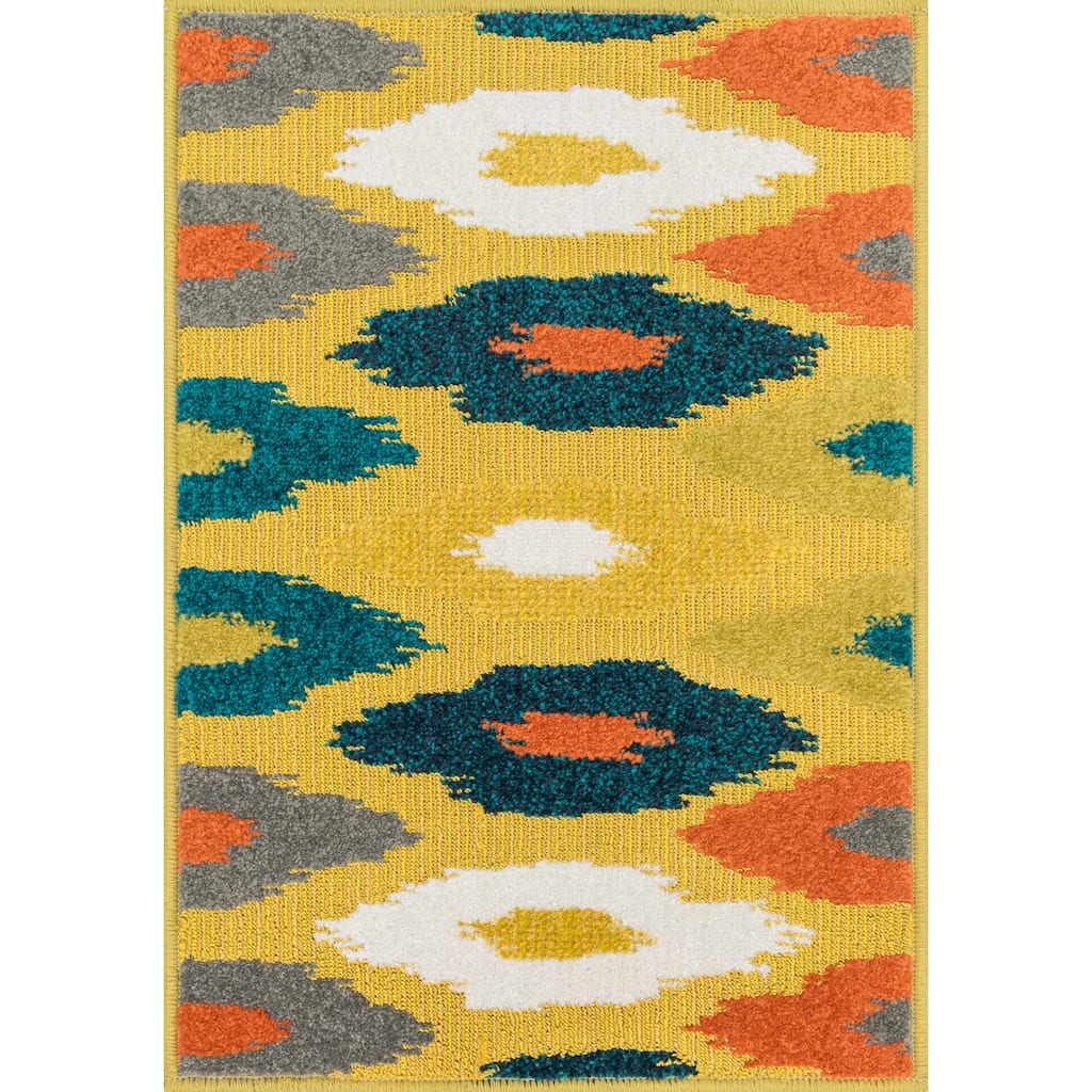 Palm Citron/ Multi Geometric Indoor/Outdoor Rug