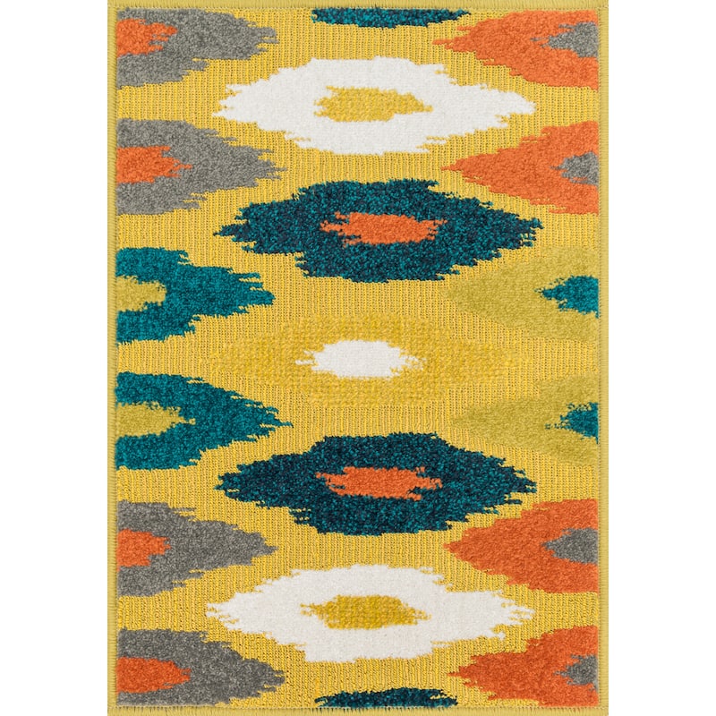 Palm Citron/ Multi Geometric Indoor/Outdoor Rug